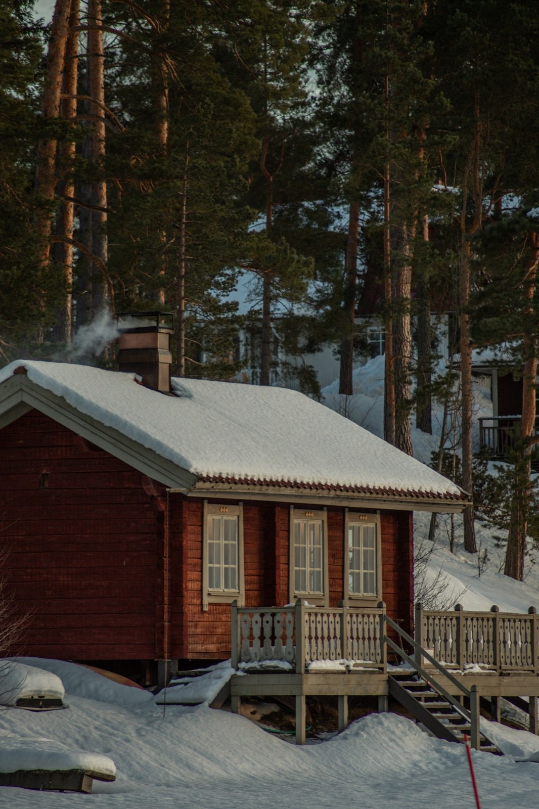 Sauna hut snow